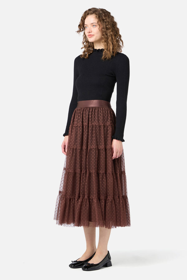 Princess Highway - Francesca Tulle Midi Skirt - chocolate