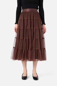 Princess Highway - Francesca Tulle Midi Skirt - chocolate