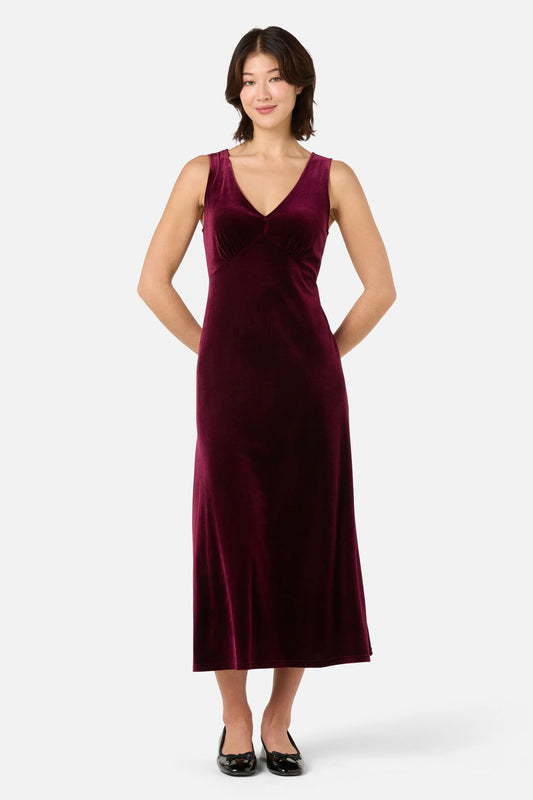 Princess Highway - Roxy Velvet Midi Dress - plum