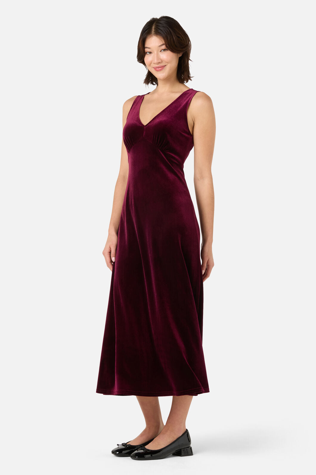 Princess Highway - Roxy Velvet Midi Dress - plum