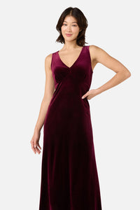 Princess Highway - Roxy Velvet Midi Dress - plum