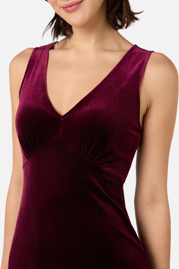 Princess Highway - Roxy Velvet Midi Dress - plum