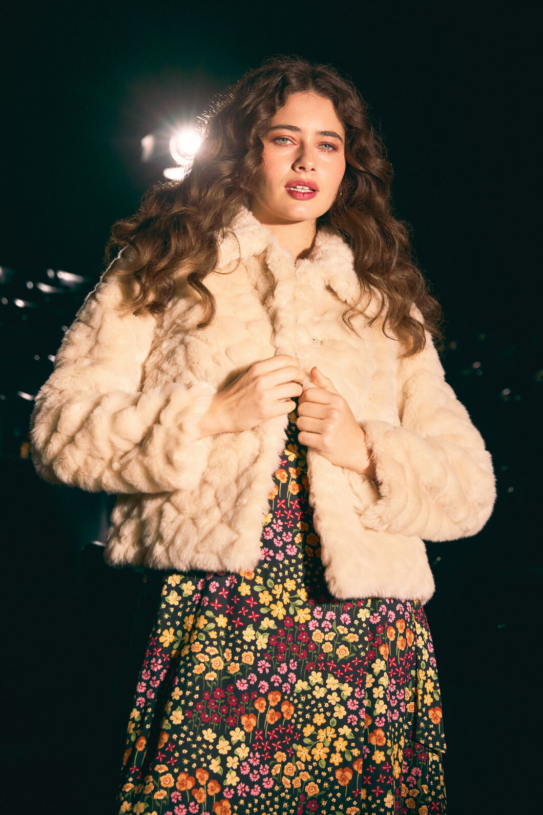 Princess Highway - Penelope Faux Fur Jacket - cream