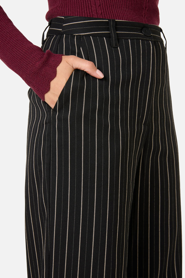 Princess Highway - Celeste Pinstripe Pant - black