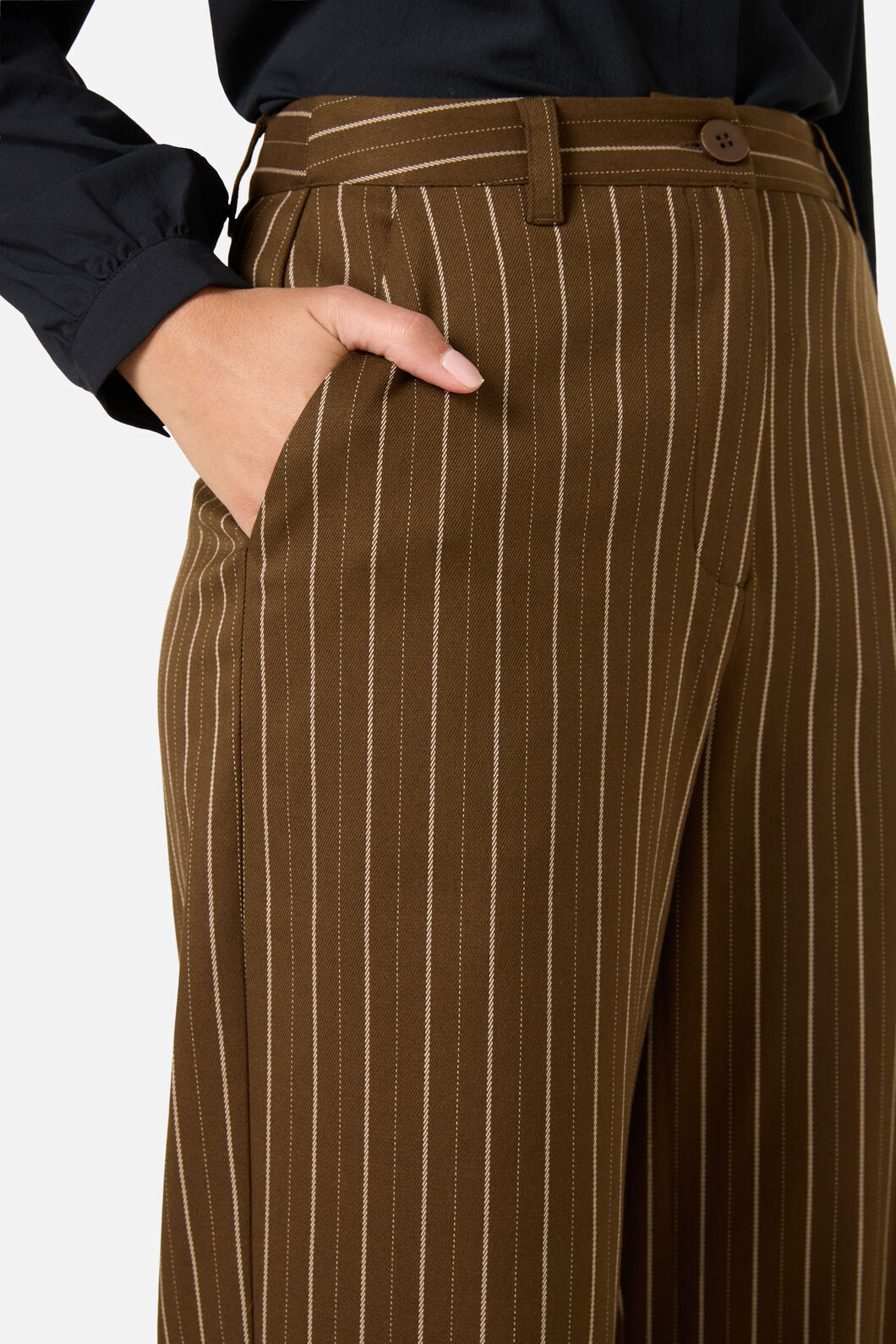 Princess Highway - Celeste Pinstripe Pant - bronze-brown