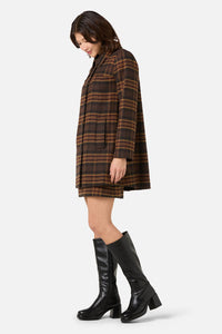 Princess Highway - Wilma Check Coat - chocolate