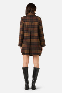 Princess Highway - Wilma Check Coat - chocolate