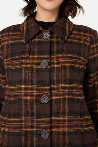 Princess Highway - Wilma Check Coat - chocolate