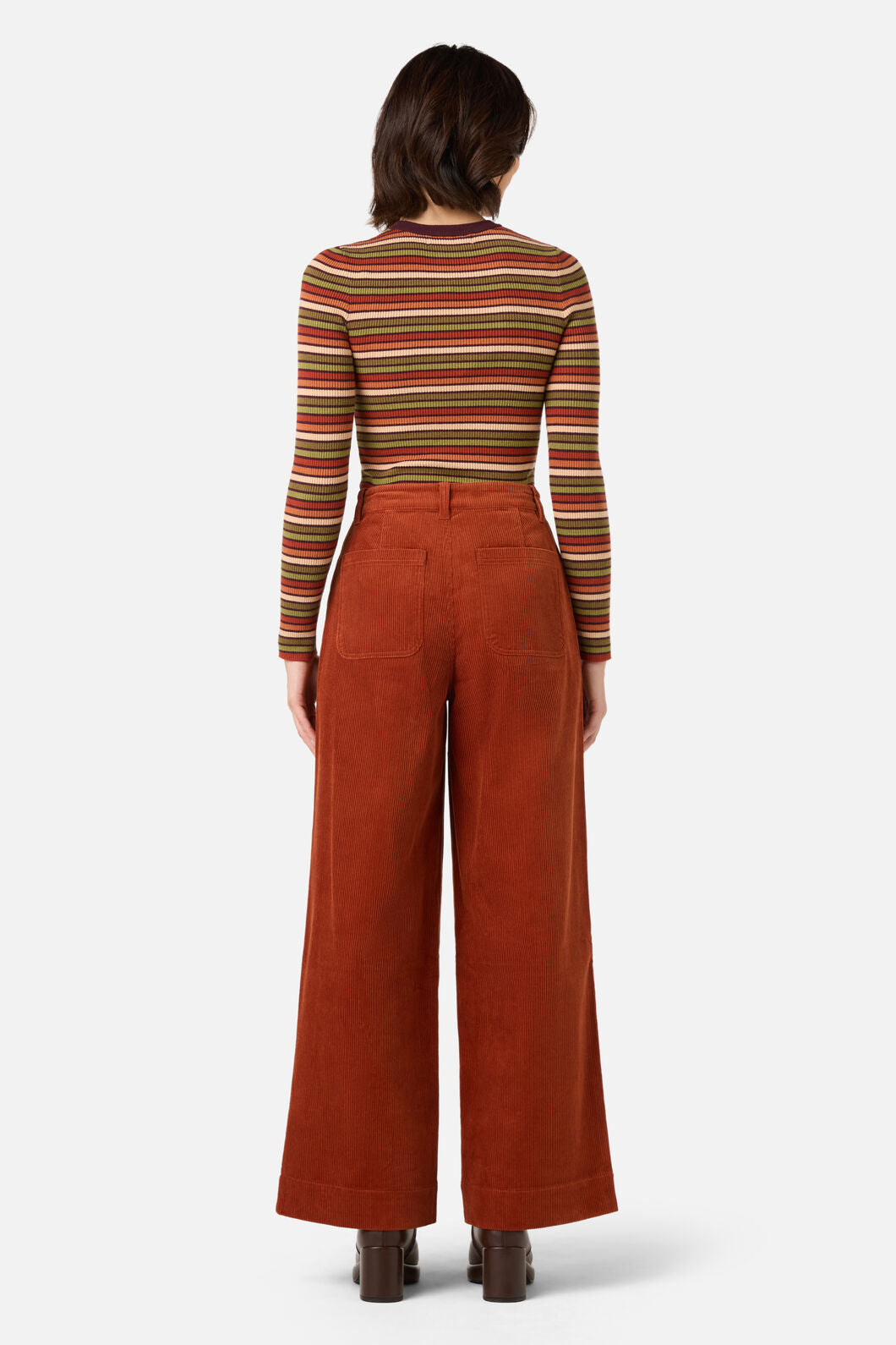 Princess Highway - Darcy Stripe Rib Knit Top - rust