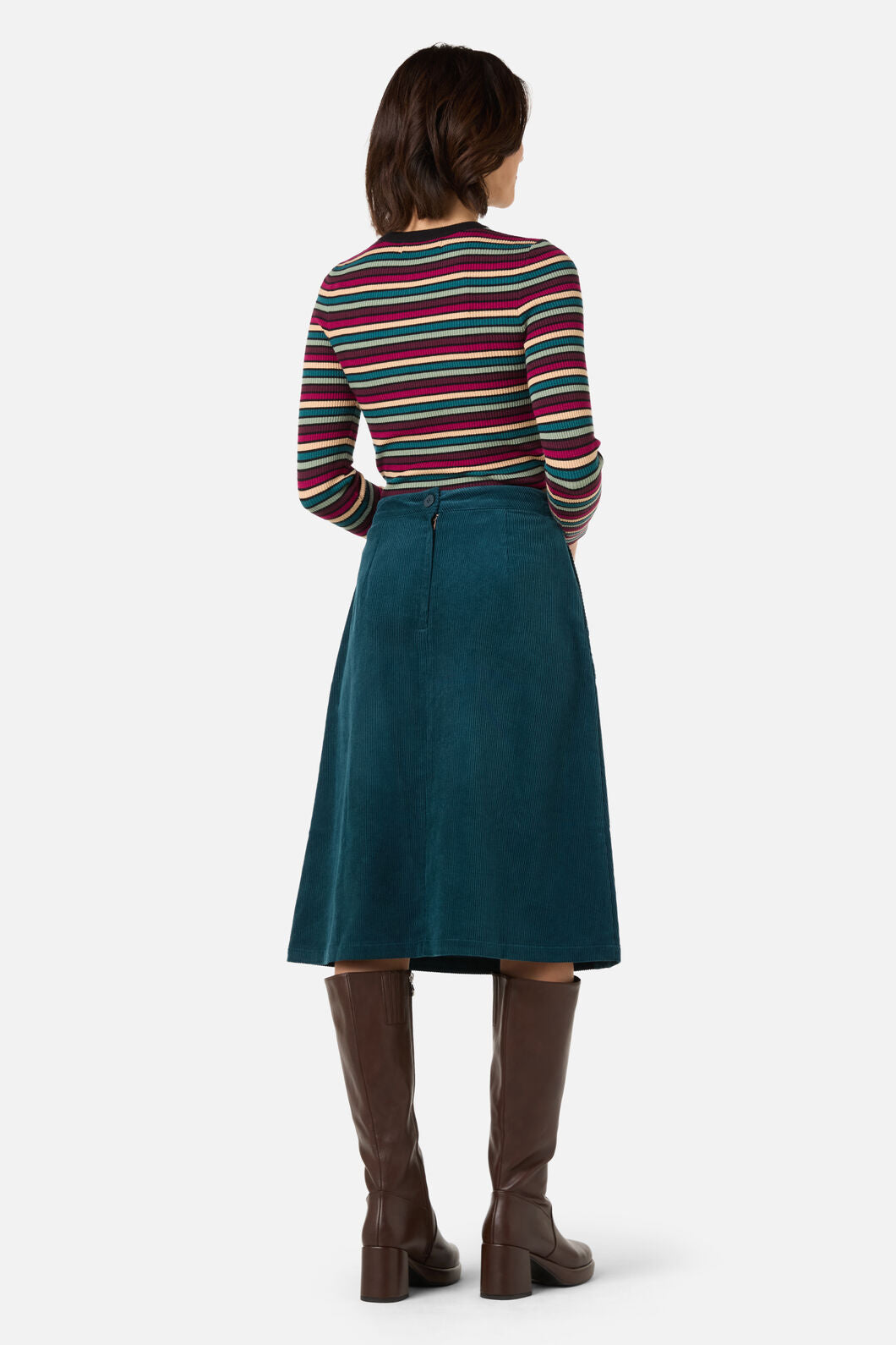 Princess Highway - Darcy Stripe Rib Knit Top - berry