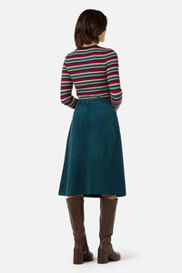 Princess Highway - Darcy Stripe Rib Knit Top - berry