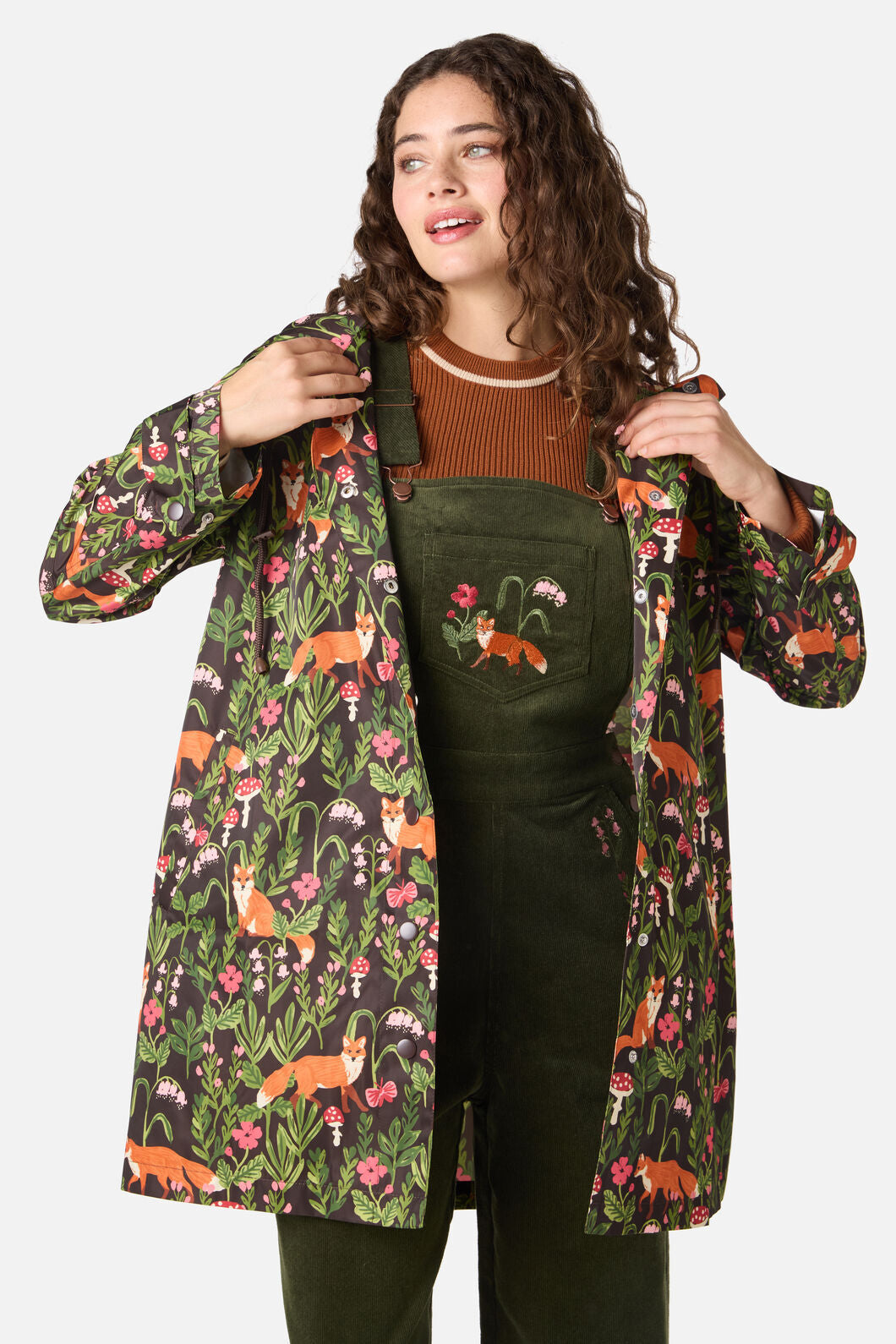 Princess Highway - Fancy Foxes Raincoat - chocolate