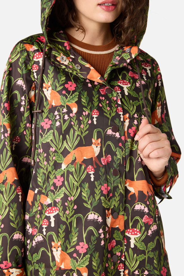 Princess Highway - Fancy Foxes Raincoat - chocolate