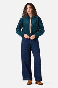 Princess Highway - Jamie Cord Bomber Jacket - teal