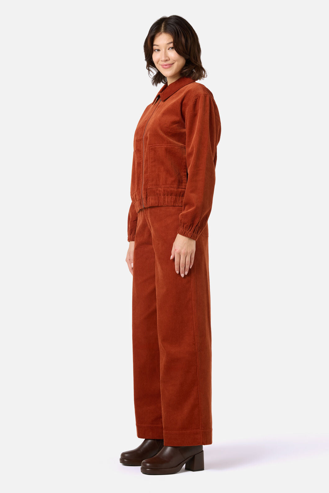 Princess Highway - Jamie Cord Bomber Jacket - rust
