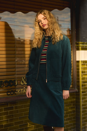 Princess Highway - Jamie Cord Midi Skirt - teal