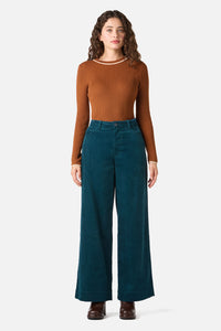 Princess Highway - Jamie Cord Wide Leg Jean - teal