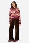 Princess Highway - Rory Wool Blend Stripe Jumper - plum-multi