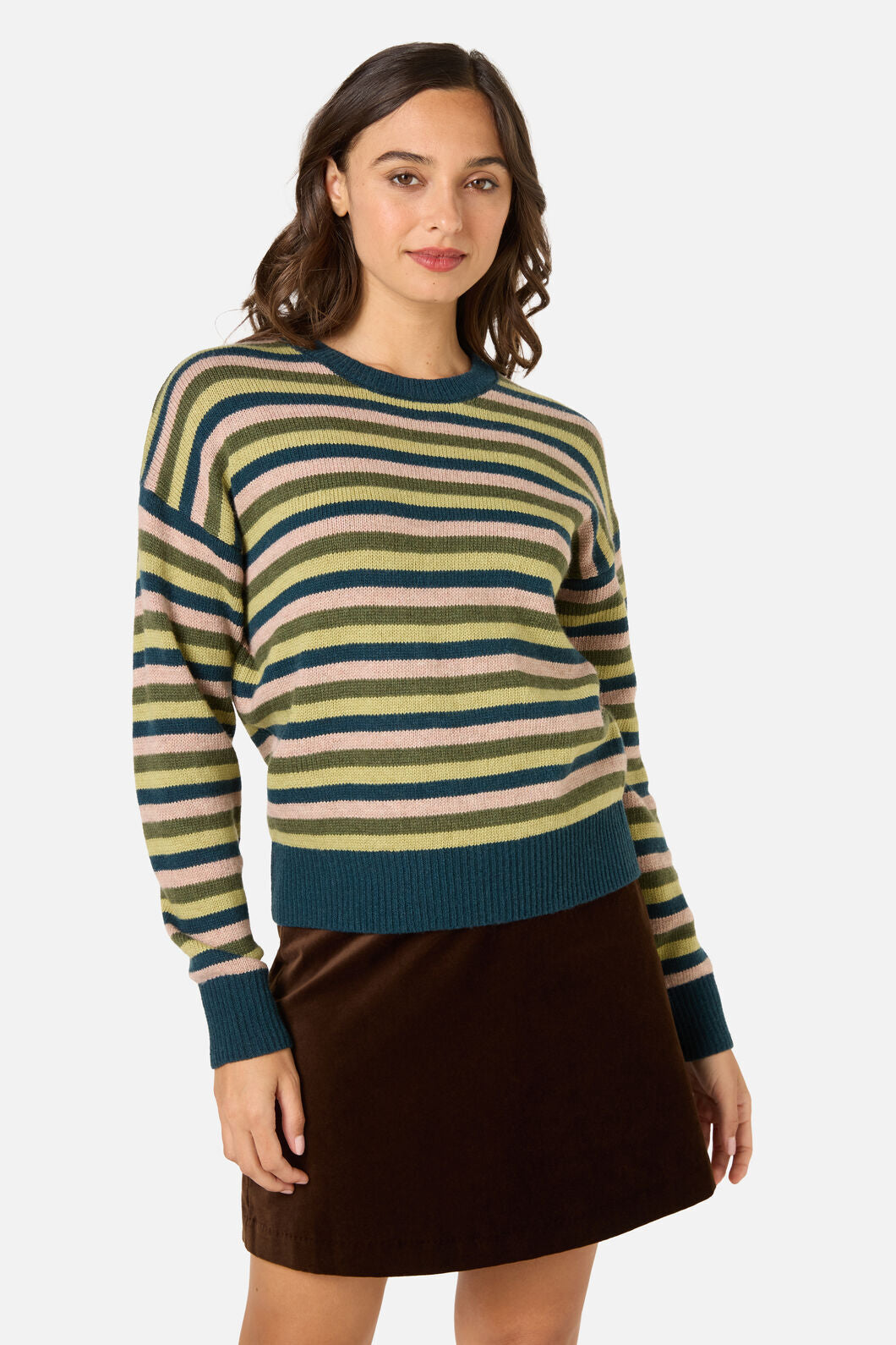 Princess Highway - Rory Wool Blend Stripe Jumper - green-multi