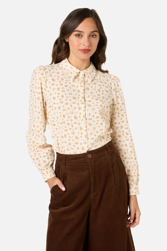 Princess Highway - Lani Ditsy Long Sleeve Blouse - coral
