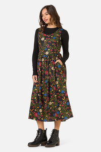 Princess Highway - Joelle Folk Floral Midi Dress - black