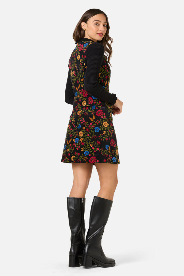 Princess Highway - Joelle Floral Velvet Vest - black