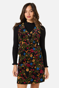 Princess Highway - Joelle Floral Velvet Vest - black
