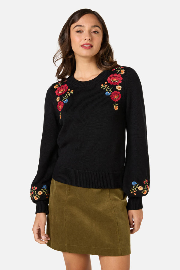 Princess Highway - Joelle Embroidered Jumper - black