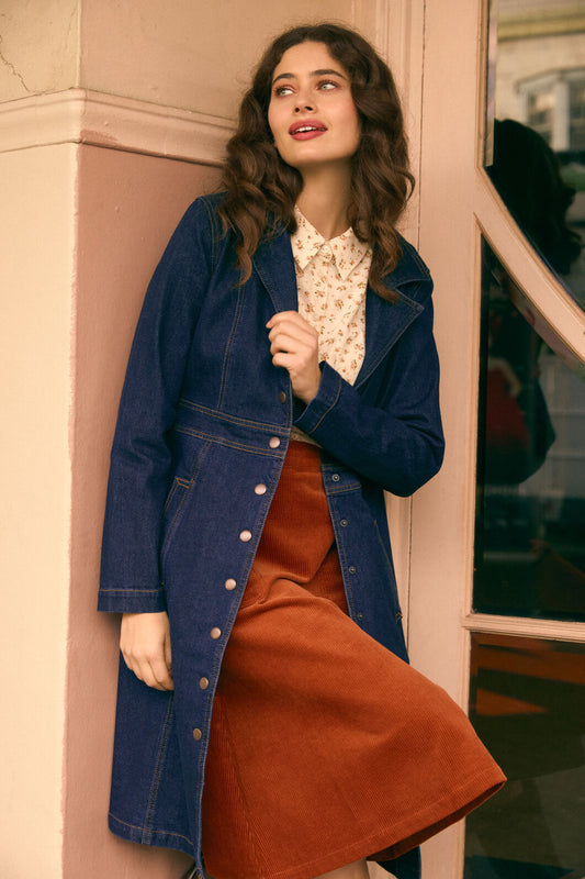 Princess Highway - Louise Long Denim Jacket - dark-denim