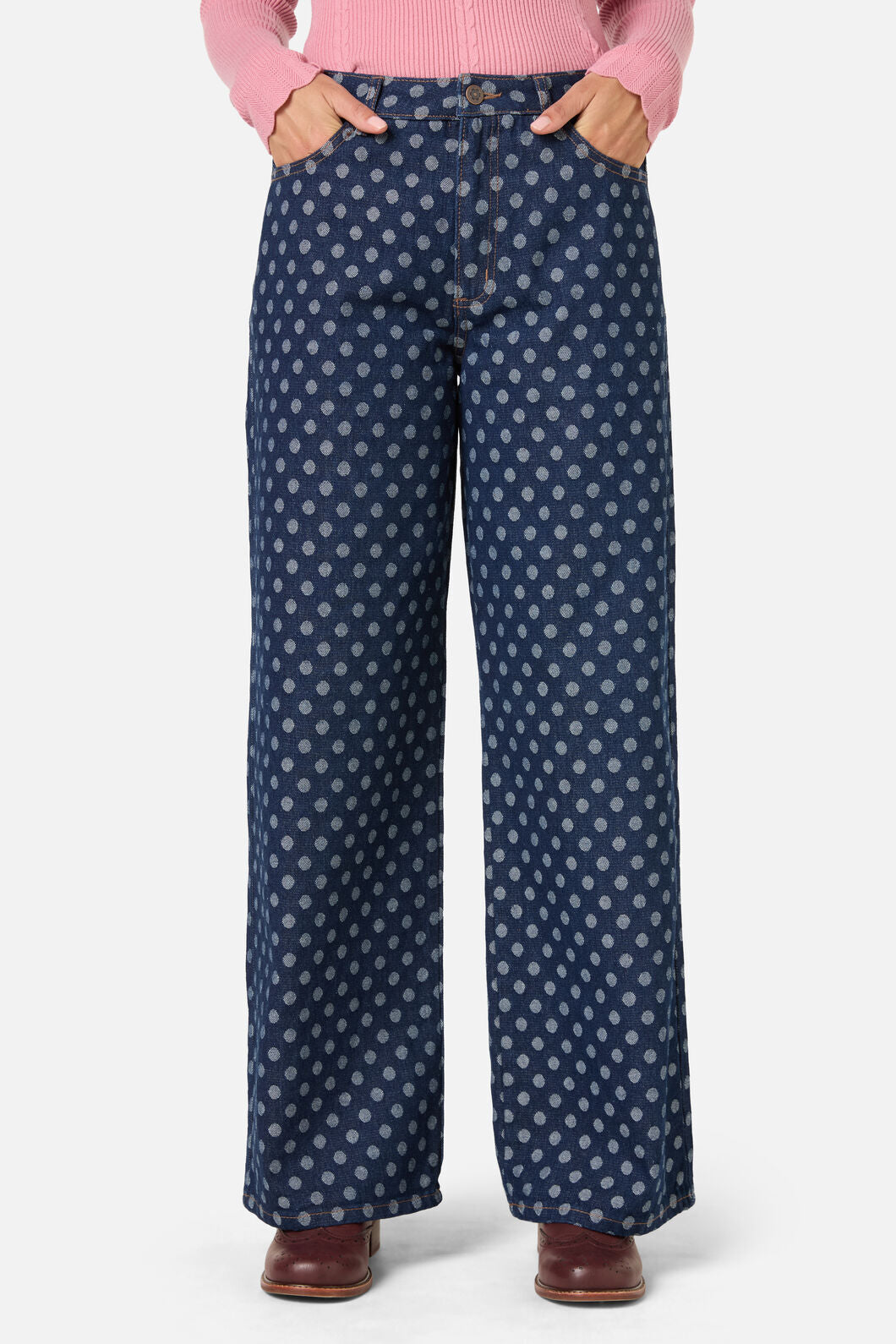 Princess Highway - Polka Spot Denim Jean - dark-denim
