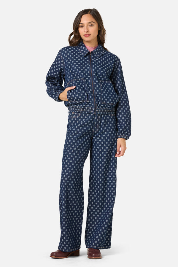 Princess Highway - Polka Spot Denim Jean - dark-denim