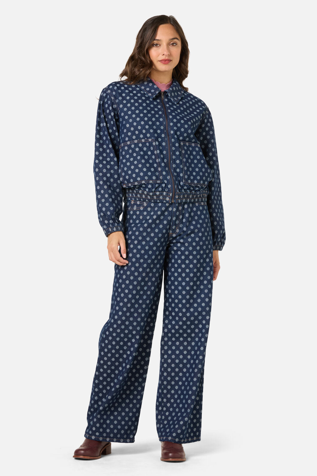 Princess Highway - Polka Spot Denim Jean - dark-denim