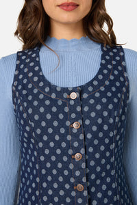 Princess Highway - Polka Spot Denim Pinny - dark-denim