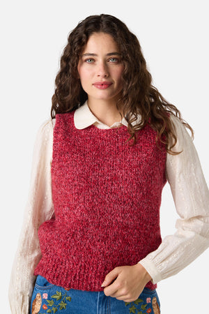 Princess Highway - Cute Cozy Wool Blend Vest - berry
