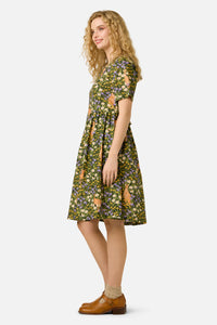 Princess Highway - Kangaroo & Flora Smock Dress - green