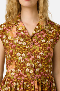 Princess Highway - Kangaroo & Flora Shirt Dress - rust