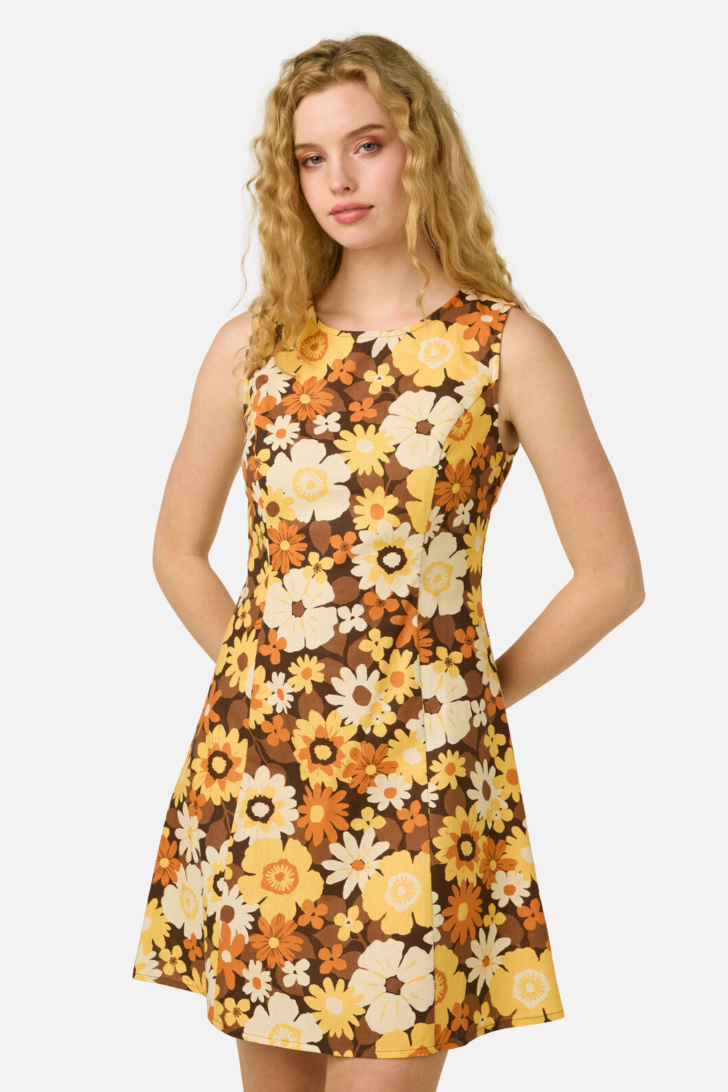 Princess Highway - Twiggy Floral Shift Dress - golden-brown