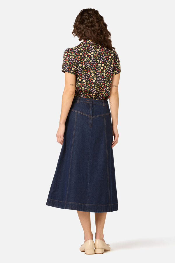 Princess Highway - Ditsy Ladybug Floral Blouse - navy