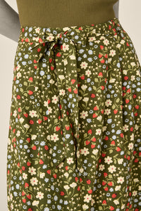 Princess Highway - Ditsy Ladybug Midi Skirt - green