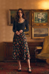 Princess Highway - Posy Floral Midi Skirt - black