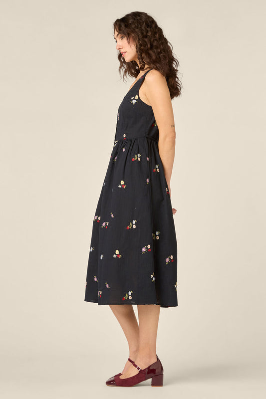 Princess Highway - Ladybug Embroidered Midi Dress - navy
