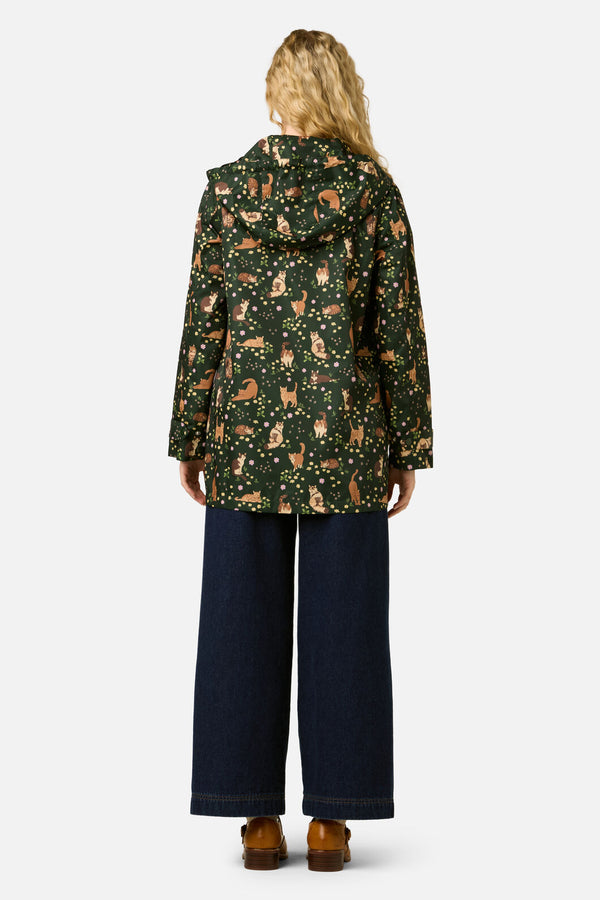 Princess Highway - Cute Cats Raincoat - green