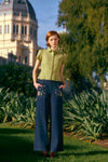 Princess Highway - Cats Embroidered Denim Jean - blue-denim