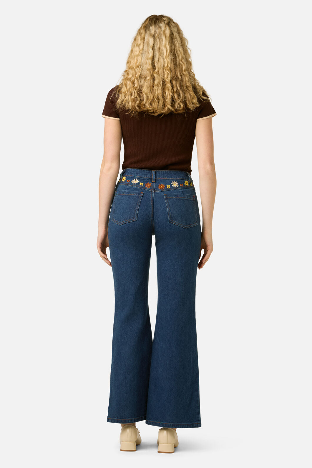 Princess Highway - Twiggy Floral Embroidered Jean - blue-denim