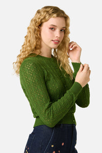 Princess Highway - Clara Pointelle Cardigan - green