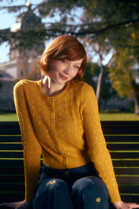 Princess Highway - Clara Pointelle Cardigan - mustard