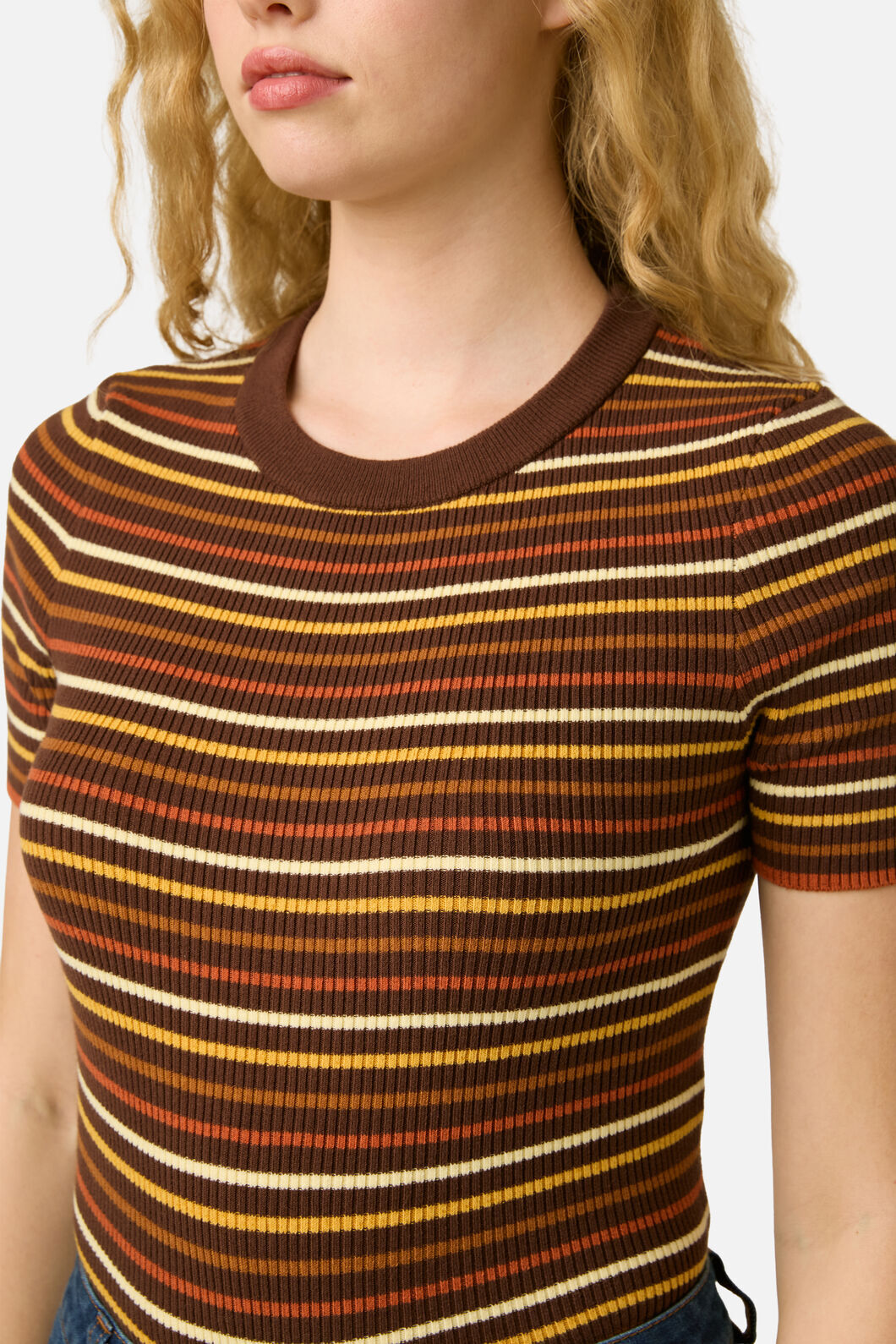 Princess Highway - Patsy Stripe Knit Top - toffee