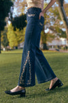 Princess Highway - Luxe Fleur Embroidered Jean - blue-denim