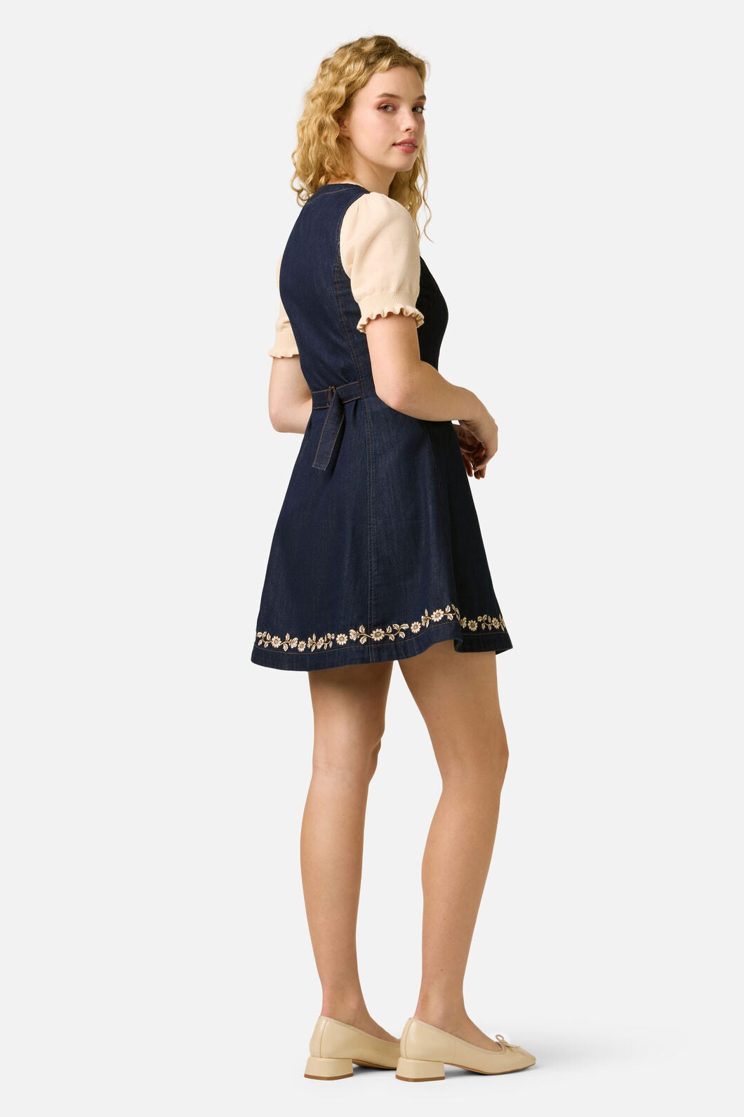 Princess Highway - Luxe Fleur Embroidered Pinny - blue-denim