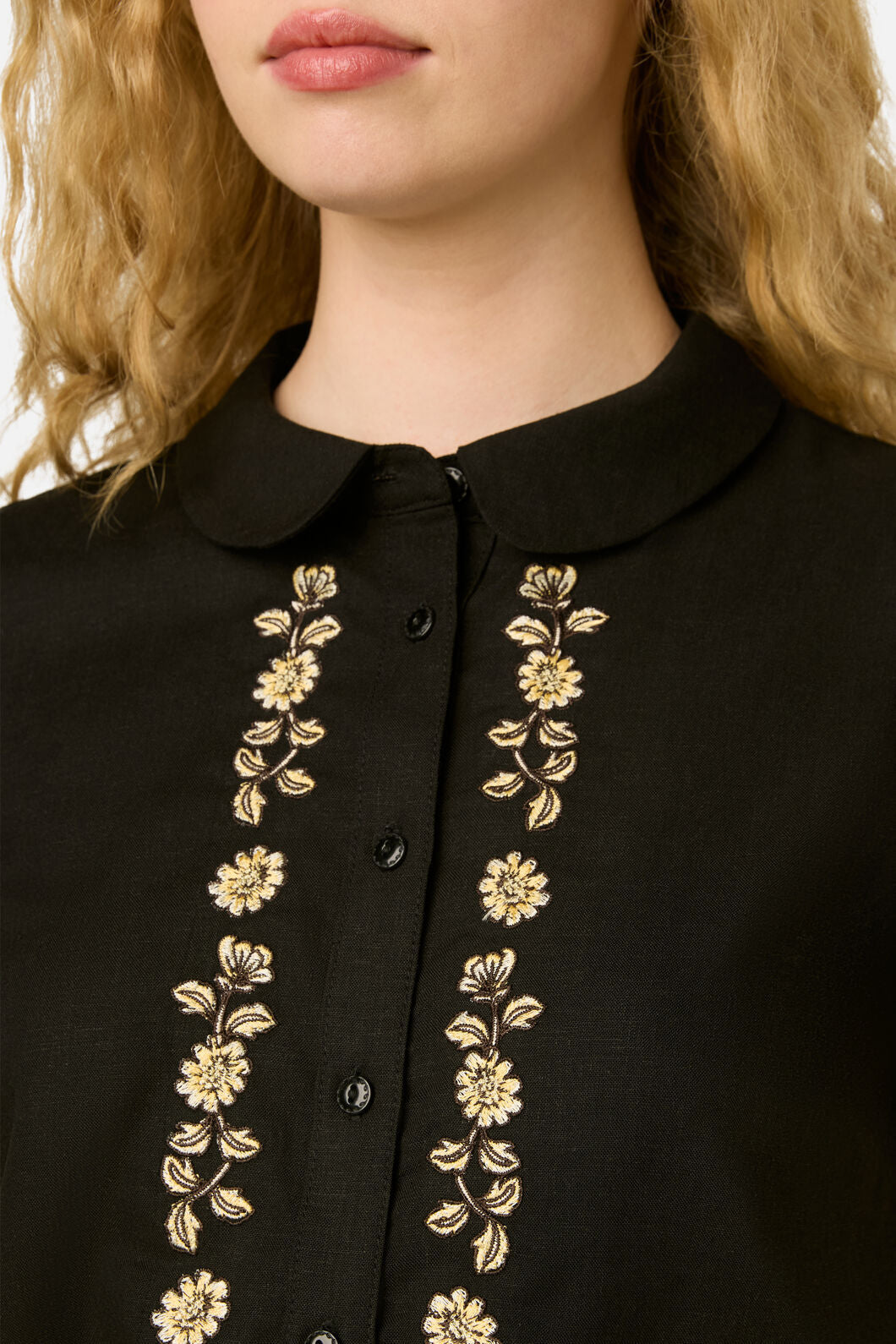 Princess Highway - Luxe Fleur Embroidered Blouse - black